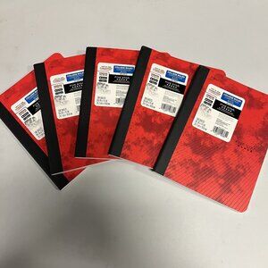 Five Star Composition Notebook College Ruled 100 Sheets Red (Pack of 5)